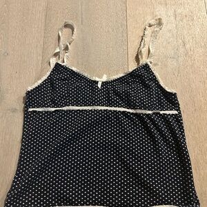 Edikted Navy and White Polka Dot Camisole
